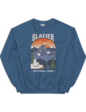 Load image into Gallery viewer, Glacier Spooky National Park Unisex Sweatshirt | LAKE BLUE