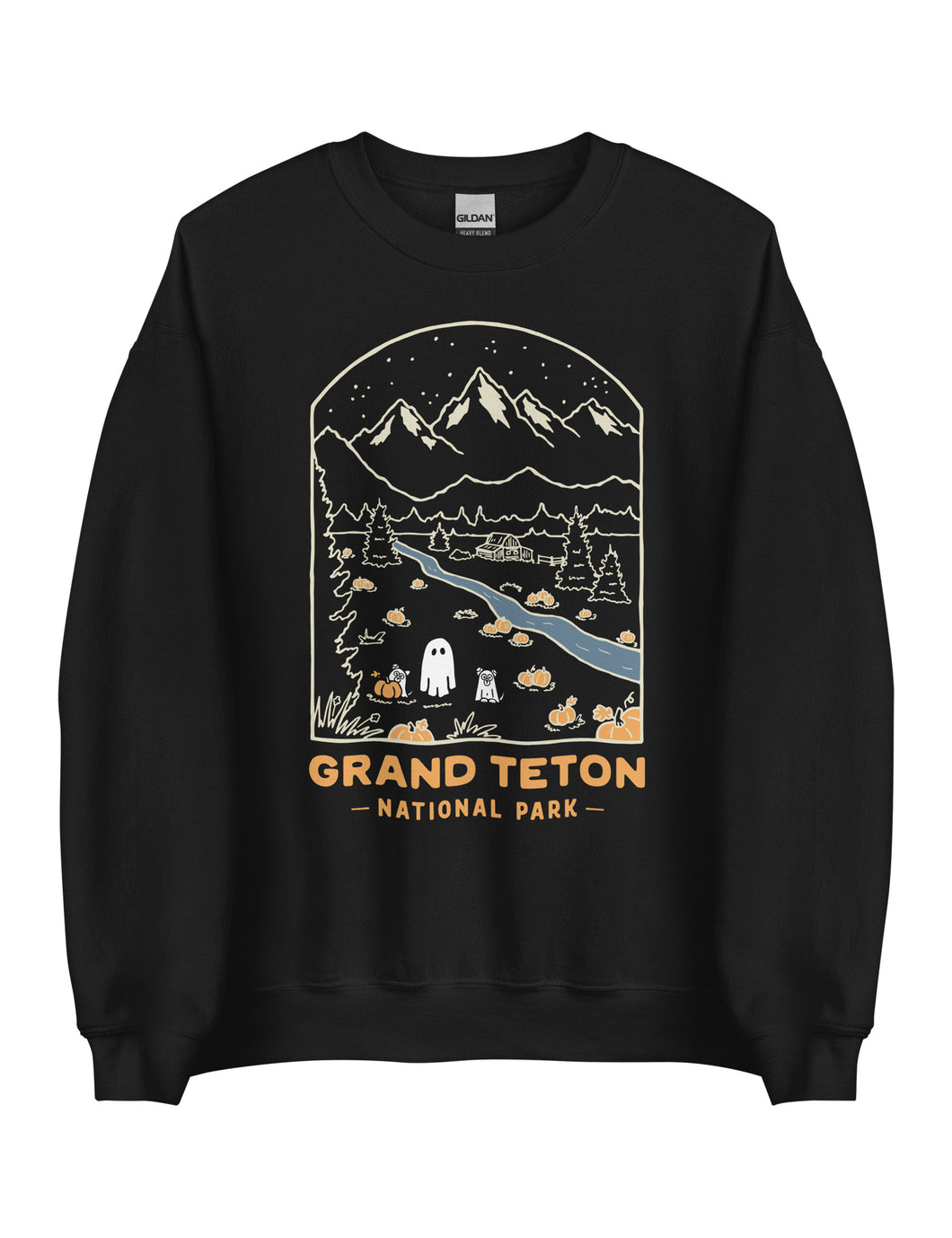 Grand teton Spooky National Park Unisex Sweatshirt | BLACK