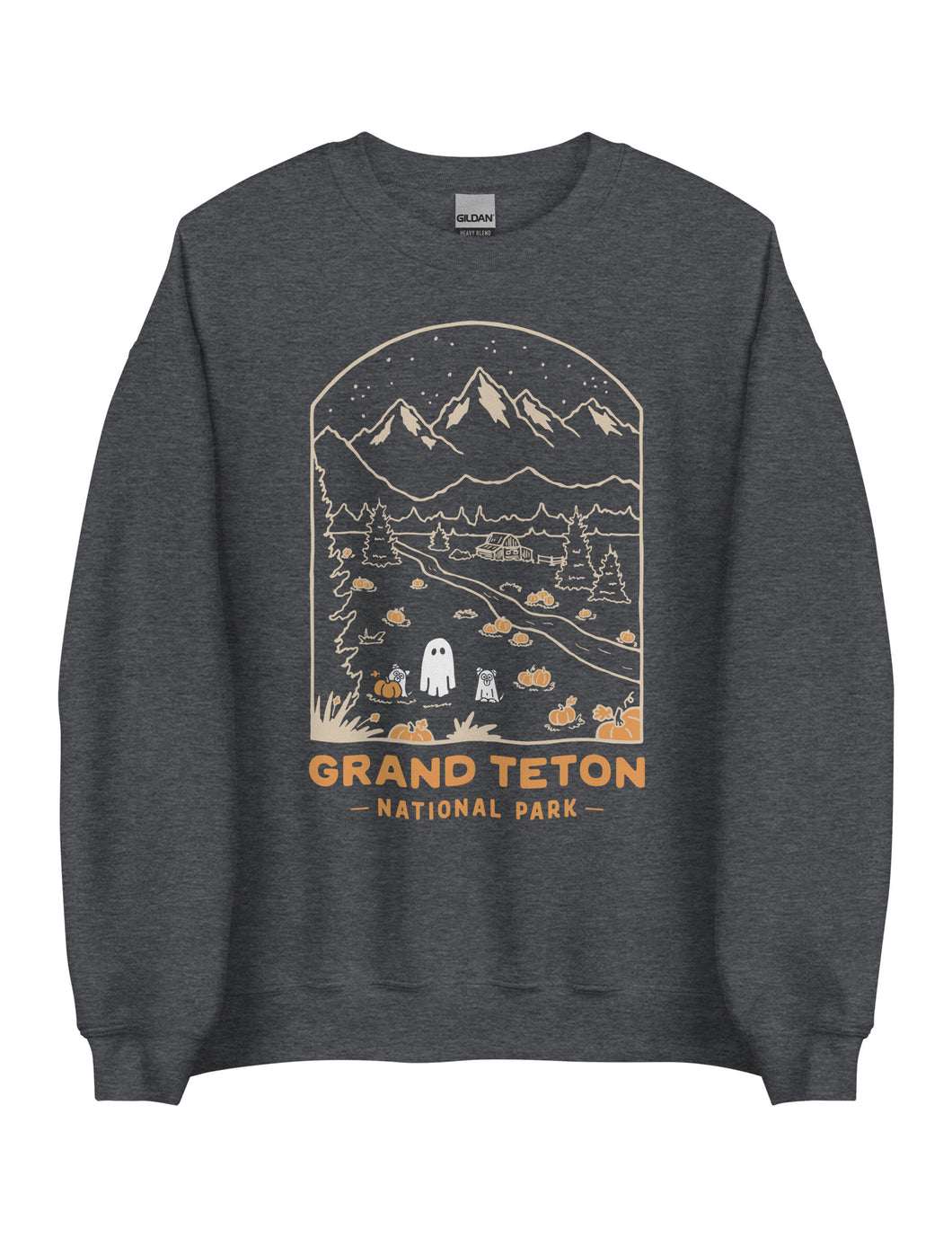 Grand Teton Spooky National Park Unisex Sweatshirt | CHARCOAL