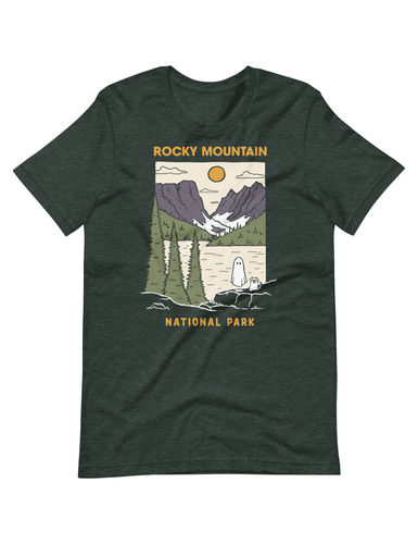 Rocky Mountain Spooky National Park Unisex t-shirt | HEATHER FOREST