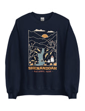 Load image into Gallery viewer, Shenandoah Minimal Spooky National Park Unisex Sweatshirt | NAVY