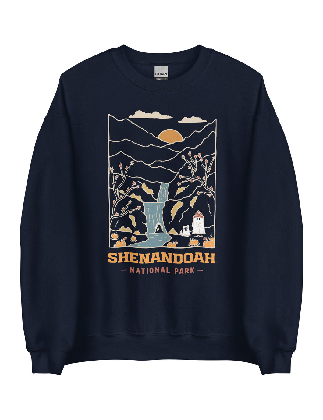 Shenandoah Minimal Spooky National Park Unisex Sweatshirt | NAVY