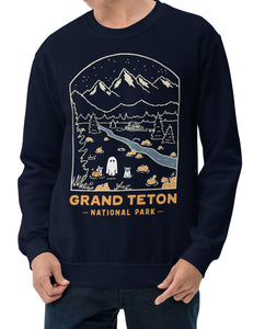 Grand Teton Spooky National Park Unisex Sweatshirt | NAVY