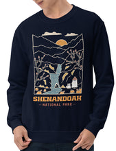 Load image into Gallery viewer, Shenandoah Minimal Spooky National Park Unisex Sweatshirt | NAVY