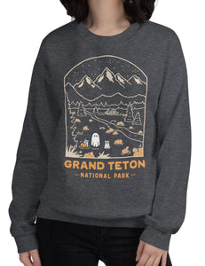 Grand Teton Spooky National Park Unisex Sweatshirt | CHARCOAL