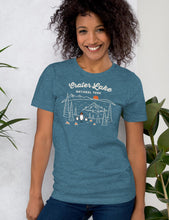 Load image into Gallery viewer, Crater Lake Spooky National Park Unisex t-shirt | Heather Deep Teal