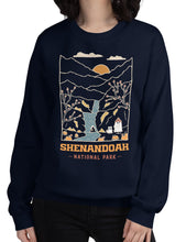 Load image into Gallery viewer, Shenandoah Minimal Spooky National Park Unisex Sweatshirt | NAVY