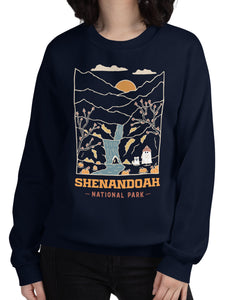 Shenandoah Minimal Spooky National Park Unisex Sweatshirt | NAVY