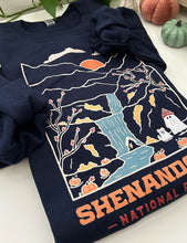 Load image into Gallery viewer, Shenandoah Minimal Spooky National Park Unisex Sweatshirt | NAVY